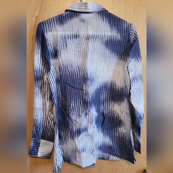 Coldwater Creek Purple Long Sleeve Shirt Petite Medium Rayon & Linen - Picture 2 of 6